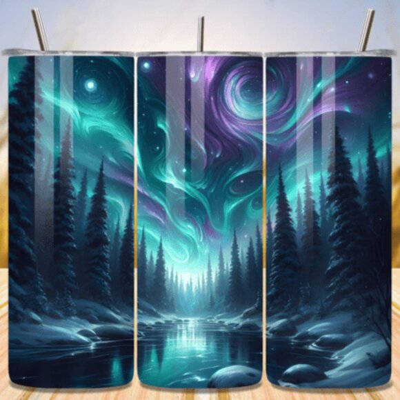 Landscape Themed 20oz Sublimated Stainless Steel Tumbler with Lid & Straw - Picture 2 of 2